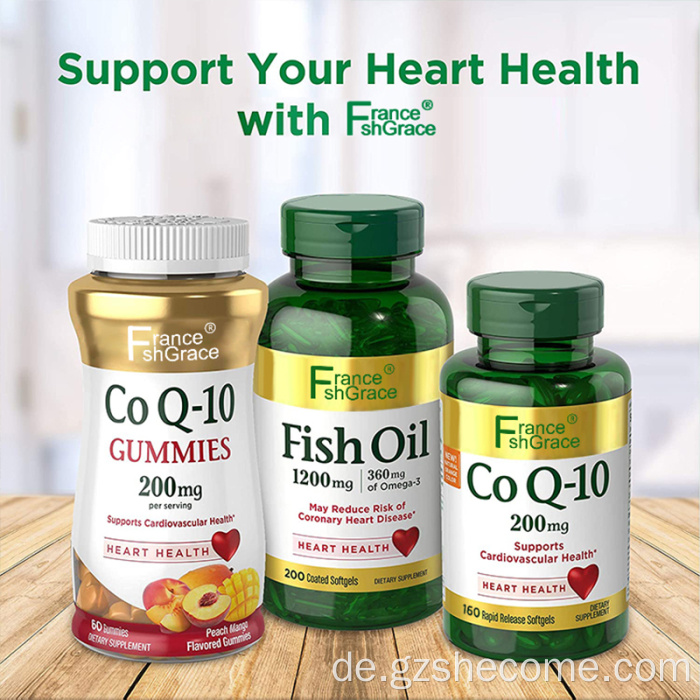 Nahrungsergänzungsmittel unterstützt Cellular Health CoQ10 Softgele